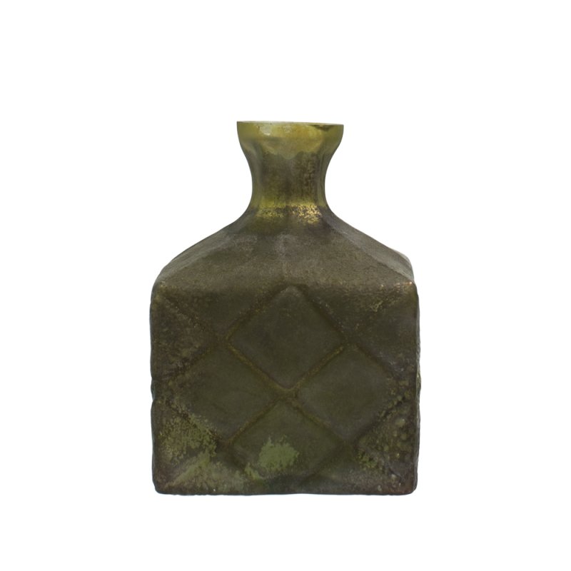 ROMBUS ΒΑΖΟ ΓΥΑΛΙ ΠΡΑΣΙΝΟ 11x11xH16cm