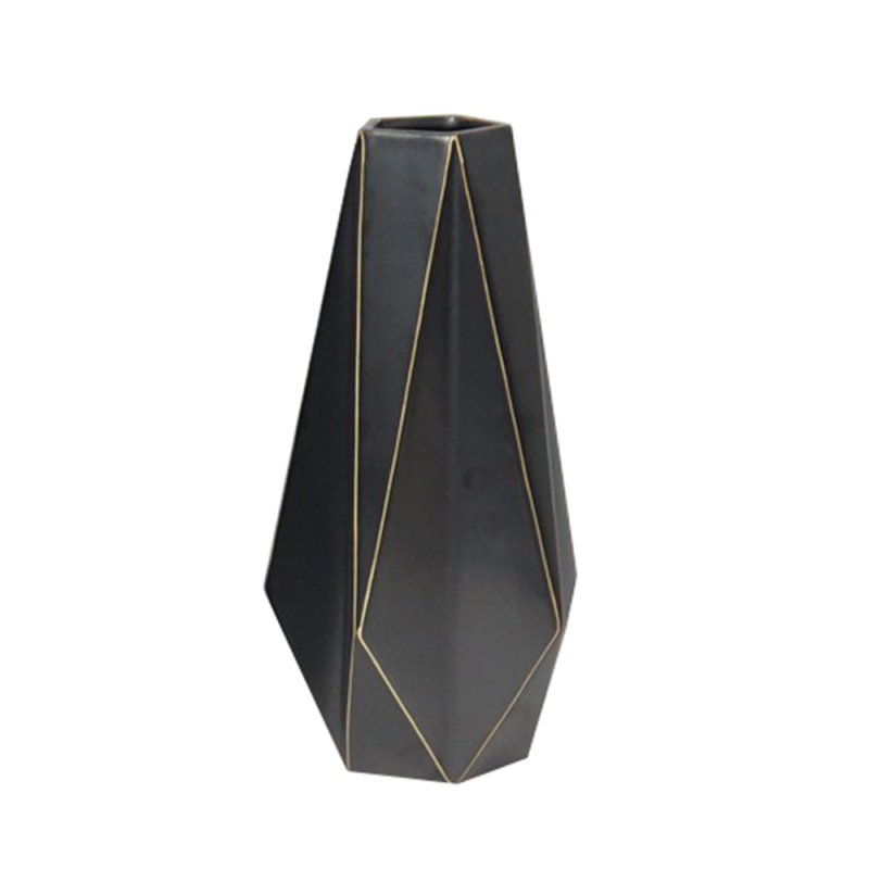 DIAMOND ΒΑΖΟ ΚΕΡΑΜΙΚΟ ΜΑΥΡΟ 14,8x14xH29,5cm
