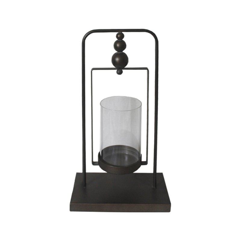 CANDELA ΚΗΡΟΠΗΓΙΟ ΜΕΤΑΛΛΟ ΜΑΥΡΟ 23x13xH41,5cm