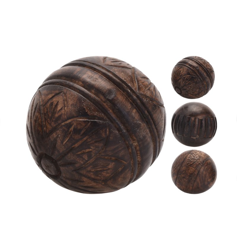 BONG DECO ΜΠΑΛΑ ΞΥΛΟ ΚΑΦΕ D10cm