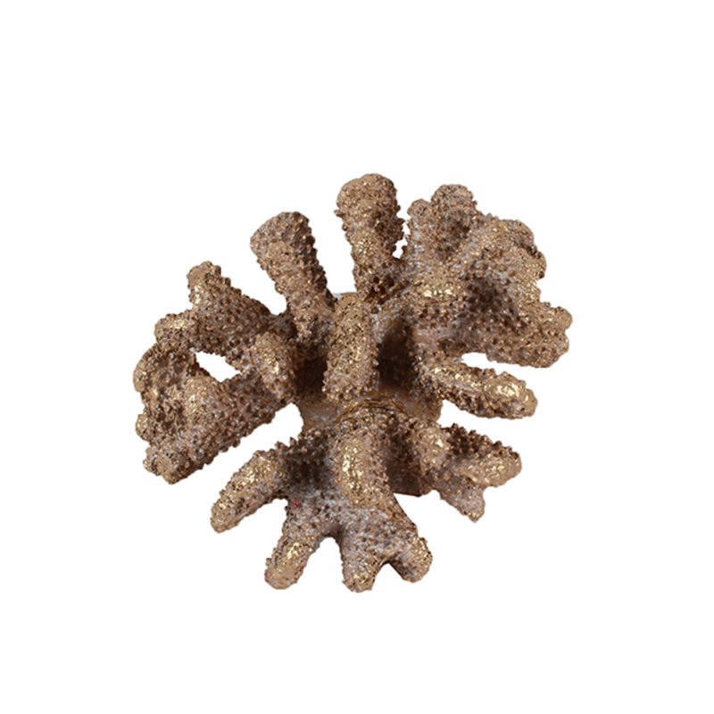TROPISCH DECO ΚΟΡΑΛΙ POLYRESIN ΧΡΥΣΟ 13,5x12xH8cm
