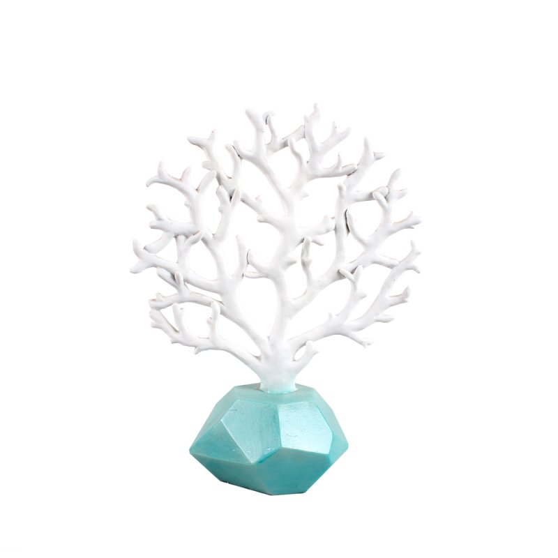 PACIFIC 6 DECO ΚΟΡΑΛΙ POLYRESIN ΛΕΥΚΟ AQUA 18,5x9,5xH25cm