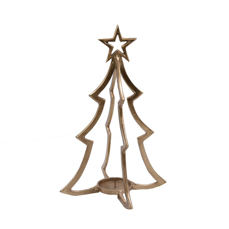 XMAS HOLY ΔΕΝΤΡΟ ΑΛΟΥΜΙΝΙΟ ΧΡΥΣΟ 19x19xH41cm