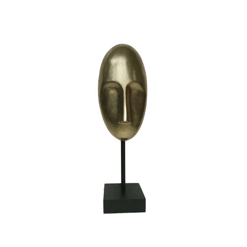 ADANNA DECO ΠΡΟΣΩΠΟ POLYRESIN ΧΡΥΣΟ ΜΑΥΡΟ 10x9xH37,5cm