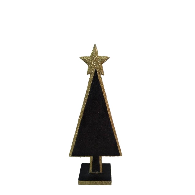 XMAS NIGHT 2 ΔΕΝΤΡΟ MDF ΜΑΥΡΟ ΧΡΥΣΟ 9,5x4xH22,5cm