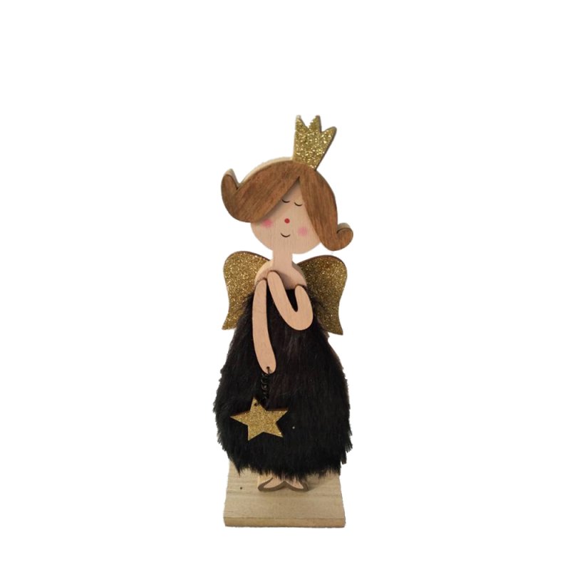 XMAS NIGHT ΑΓΓΕΛΟΣ MDF ΜΑΥΡΟ ΧΡΥΣΟ 9x5xH27,5cm