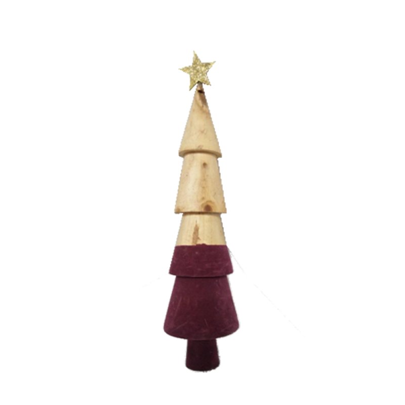XMAS BORDO 6 ΔΕΝΤΡΟ PINEWOOD ΜΠΟΡΝΤΩ D5,5xH20,5cm