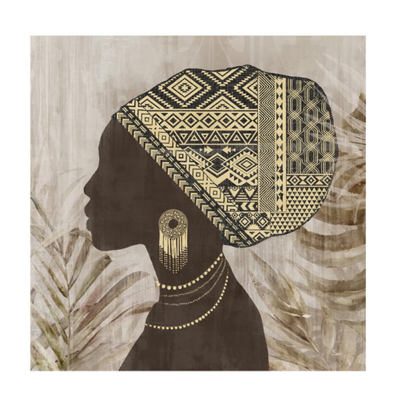 SAFARI LADY ΠΙΝΑΚΑΣ ΚΑΜΒΑΣ ΚΑΦΕ ΜΠΕΖ ΞΥΛΟ 80x80xH3,5cm