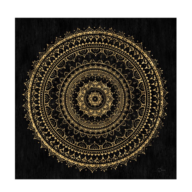LIFE ΠΙΝΑΚΑΣ ΚΑΜΒΑΣ ΜΑΥΡΟ ΧΡΥΣΟ ΞΥΛΟ 100x100xH4,5cm