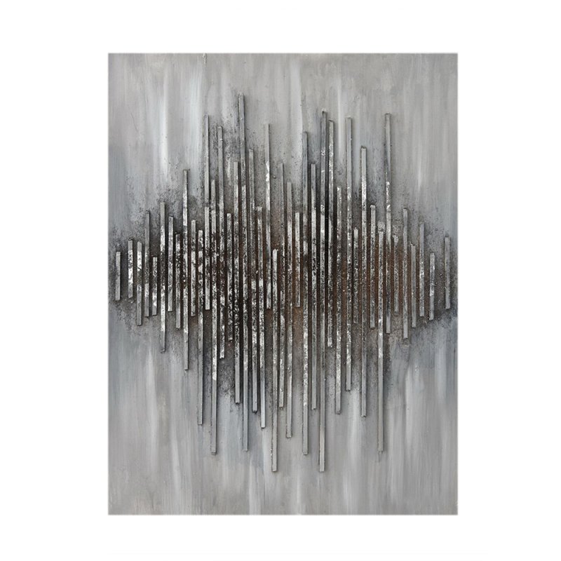 GAZE 2 ΠΙΝΑΚΑΣ ΚΑΜΒΑΣ ΓΚΡΙ ΑΣΗΜΙ ΞΥΛΟ 90x120xH3,5cm
