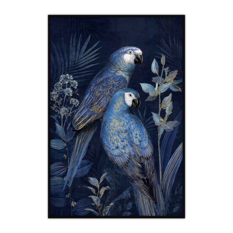 BLUE PARROT 2 ΠΙΝΑΚΑΣ ΚΑΜΒΑΣ ΠΟΛΥΧΡΩΜΟ ΞΥΛΟ 82,5x122,5xH4,5cm