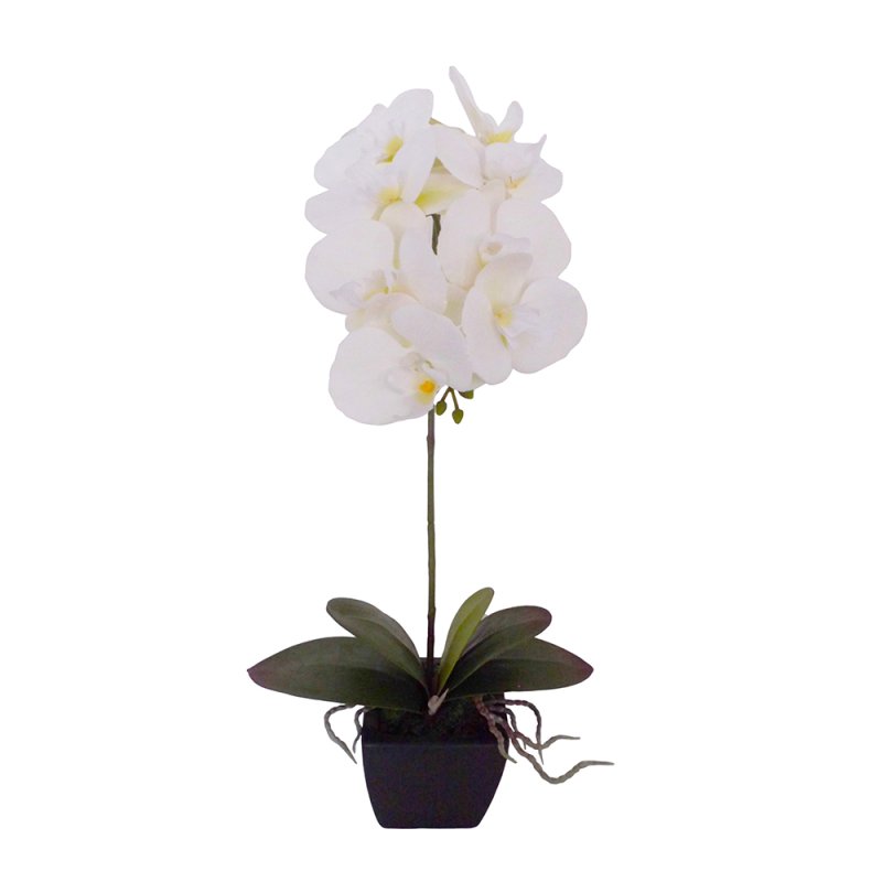 ORCHIDEA 1 ΤΕΧΝΗΤΟ ΦΥΤΟ PEVA ΚΕΡΑΜΙΚΟ ΛΕΥΚΟ 30x11xH63cm