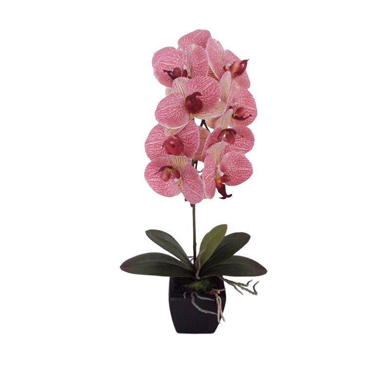 ORCHIDEA 1 ΤΕΧΝΗΤΟ ΦΥΤΟ PEVA ΚΕΡΑΜΙΚΟ ΡΟΖ ΚΙΤΡΙΝΟ 30x11xH63cm