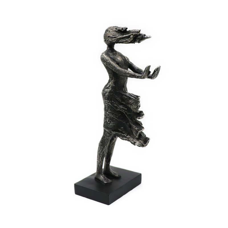 VINT DECO FIGURE POLYRESIN BLACK 12x10,8xH31cm PRC