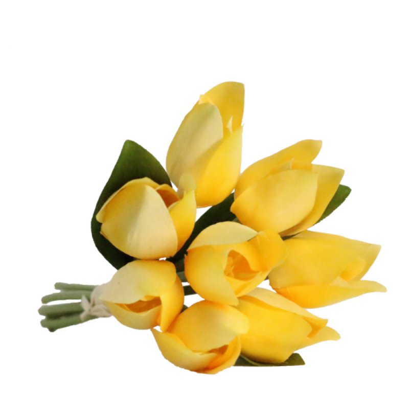 TULIPE ΤΕΧΝΗΤΟ ΜΠΟΥΚΕΤΟ ΥΦΑΣΜΑ POLYESTER ΚΙΤΡΙΝΟ D16xH30cm