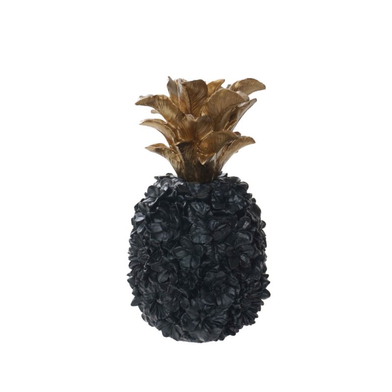 PINA DECO ΑΝΑΝΑΣ POLYRESIN ΜΑΥΡΟ ΧΡΥΣΟ D14,5xH26,5cm