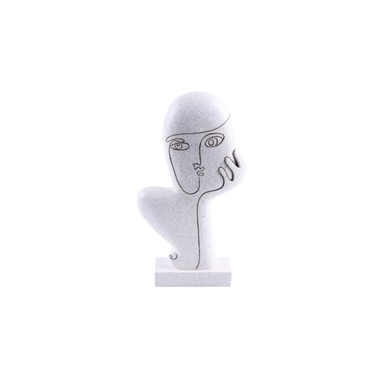 CUIDADO 2 ΔΙΑΚΟΣΜΗΤΙΚΟ ΠΡΟΣΩΠΟ POLYRESIN ΛΕΥΚΟ 15,5x6xH27cm