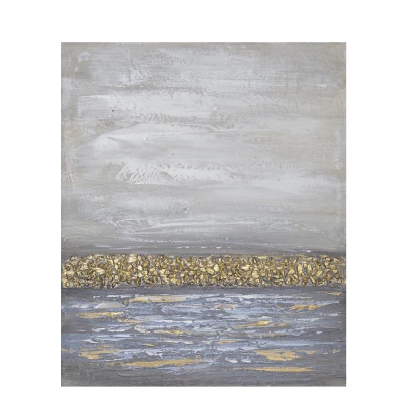 KULNA GREY ΠΙΝΑΚΑΣ ΚΑΜΒΑΣ ΓΚΡΙ ΧΡΥΣΟ 50x60xH2,5cm