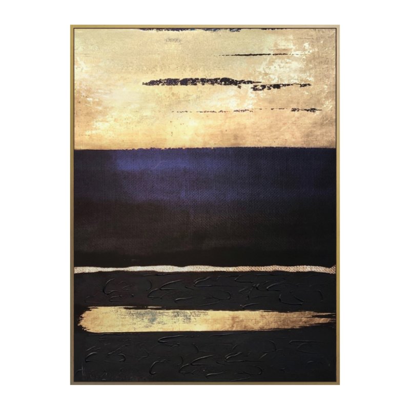 ELEGANT ΠΙΝΑΚΑΣ ΚΑΜΒΑΣ ΜΩΒ ΧΡΥΣΟ ΞΥΛΟ 90x120xH4,5cm