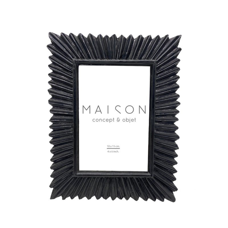 THRONE ΚΟΡΝΙΖΑ POLYRESIN ΓΥΑΛΙ ΜΑΥΡΟ 15,5x1,5xH20,5cm