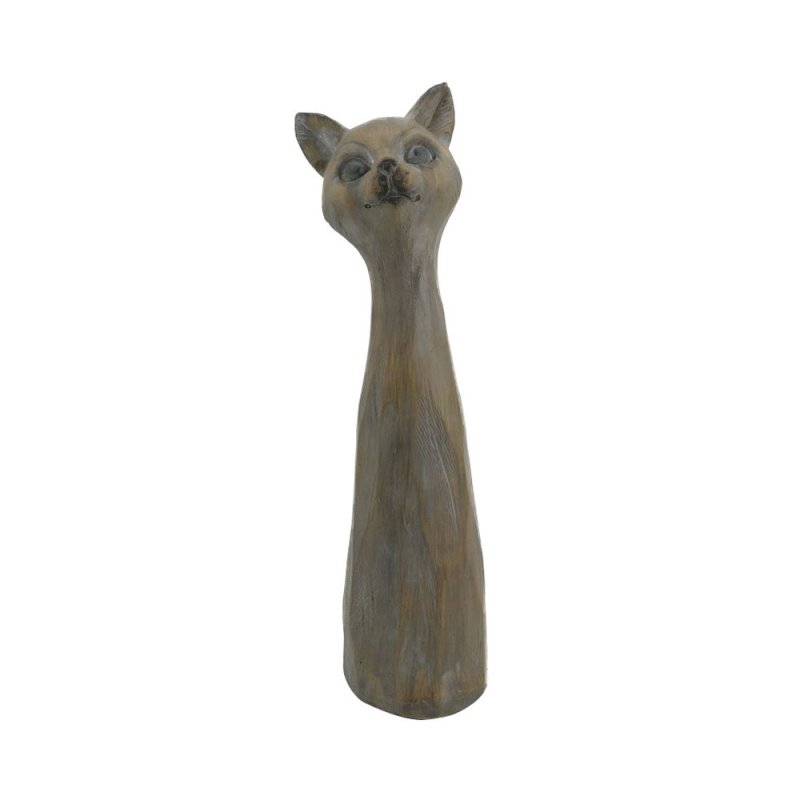 SAGIA ΔΙΑΚΟΣΜΗΤΙΚΟ ΓΑΤΑ POLYRESIN ΜΠΕΖ ΓΚΡΙ 11x10,5xH38cm