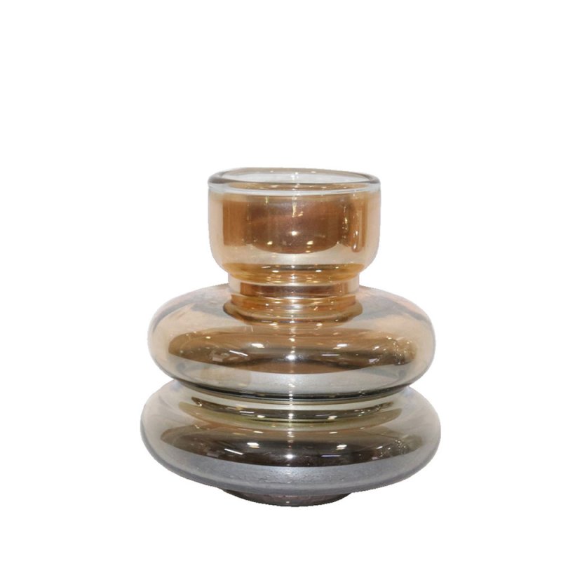 PARALLEL ΒΑΖΟ ΓΥΑΛΙ ΜΕΛΙ ΓΚΡΙ D12xH12cm