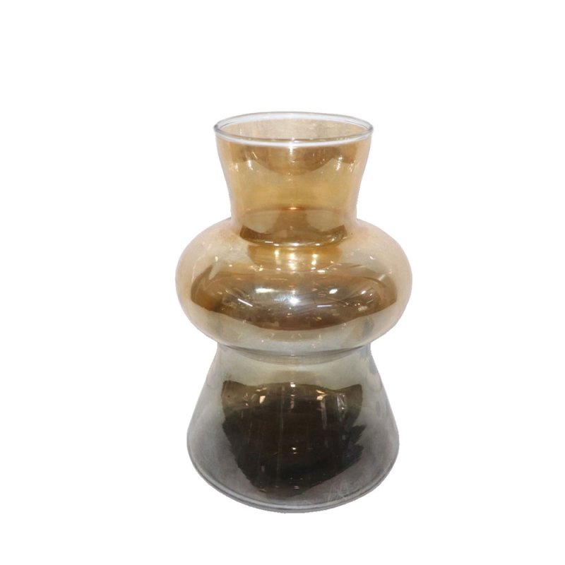 PARALLEL ΒΑΖΟ ΓΥΑΛΙ ΜΕΛΙ ΓΚΡΙ D13xH19cm