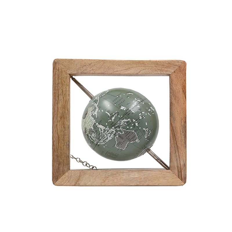 GLOBO ΥΔΡΟΓΕΙΟΣ ΞΥΛΟ ΜΕΤΑΛΛΟ ΧΑΚΙ ΦΥΣΙΚΟ 28x15xH28cm