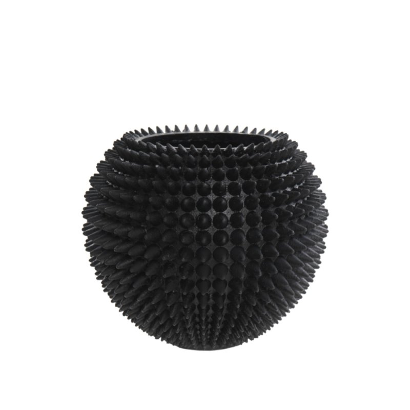 PAKU ΒΑΖΟ POLYRESIN ΜΑΥΡΟ 25,8x26xH21cm