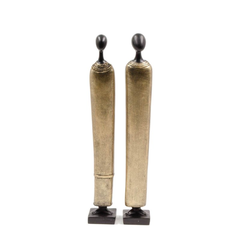 AFRICANO SLIM DECO ΦΙΓΟΥΡΑ POLYRESIN ΜΑΥΡΟ ΜΠΡΟΝΖΕ 5,5x5,5xH34,5cm