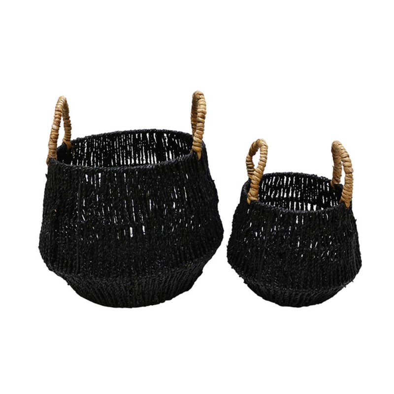 BELLY ΚΑΛΑΘΙ ΣΕΤ 2ΤΜΧ SEAGRASS ΜΑΥΡΟ ΦΥΣΙΚΟ D34-23xH28-20cm