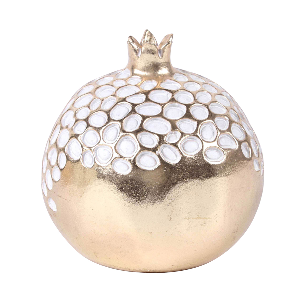 GRENADE DECO ΡΟΔΙ POLYRESIN ΧΡΥΣΟ 14,5x14xH14cm