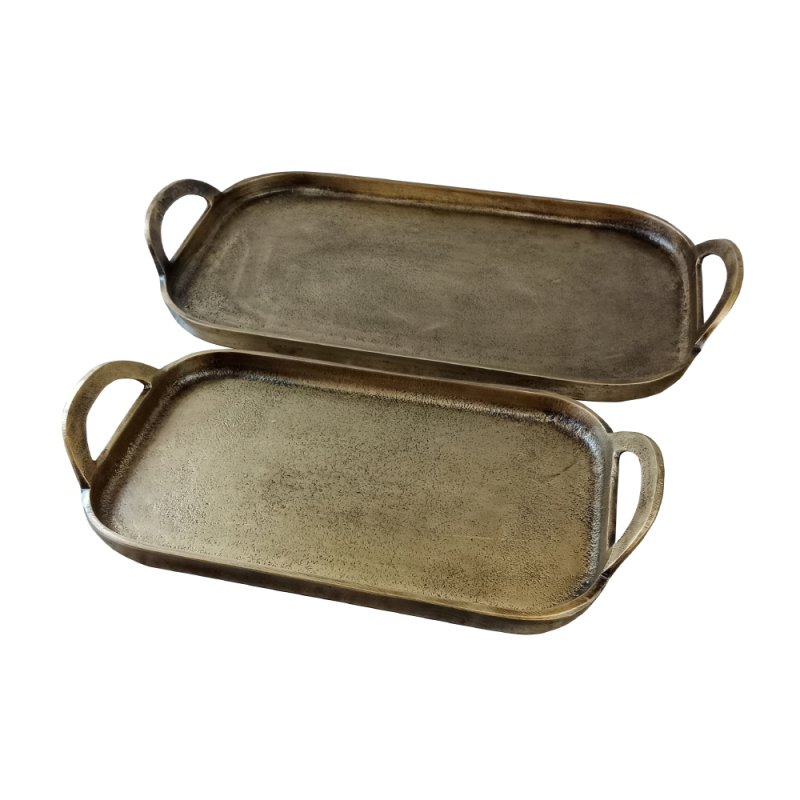 KIRAT ΔΙΣΚΟΣ SET 2ΤΜΧ ΑΛΟΥΜΙΝΙΟ ΧΡΥΣΟ ΑΝΤΙΚΕ 46x23xH5cm