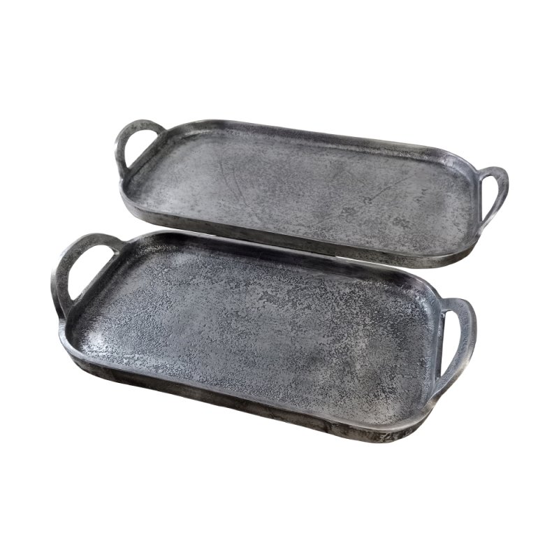 KIRAT ΔΙΣΚΟΣ SET 2ΤΜΧ ΑΛΟΥΜΙΝΙΟ ΑΣΗΜΙ ΑΝΤΙΚΕ 46x23xH5cm
