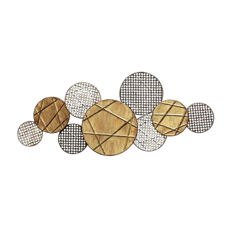 COINS DECO ΤΟΙΧΟΥ ΜΕΤΑΛΛΟ ΧΡΥΣΟ ΑΣΗΜΙ 91,5x4xH38cm