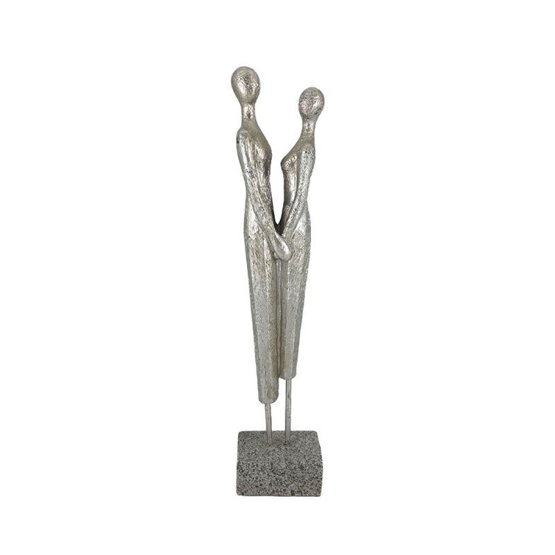 ENSEMBLE ΔΙΑΚΟΣΜΗΤΙΚΗ ΦΙΓΟΥΡΑ POLYRESIN ΑΣΗΜΙ 8,2x4,8xH30,7cm
