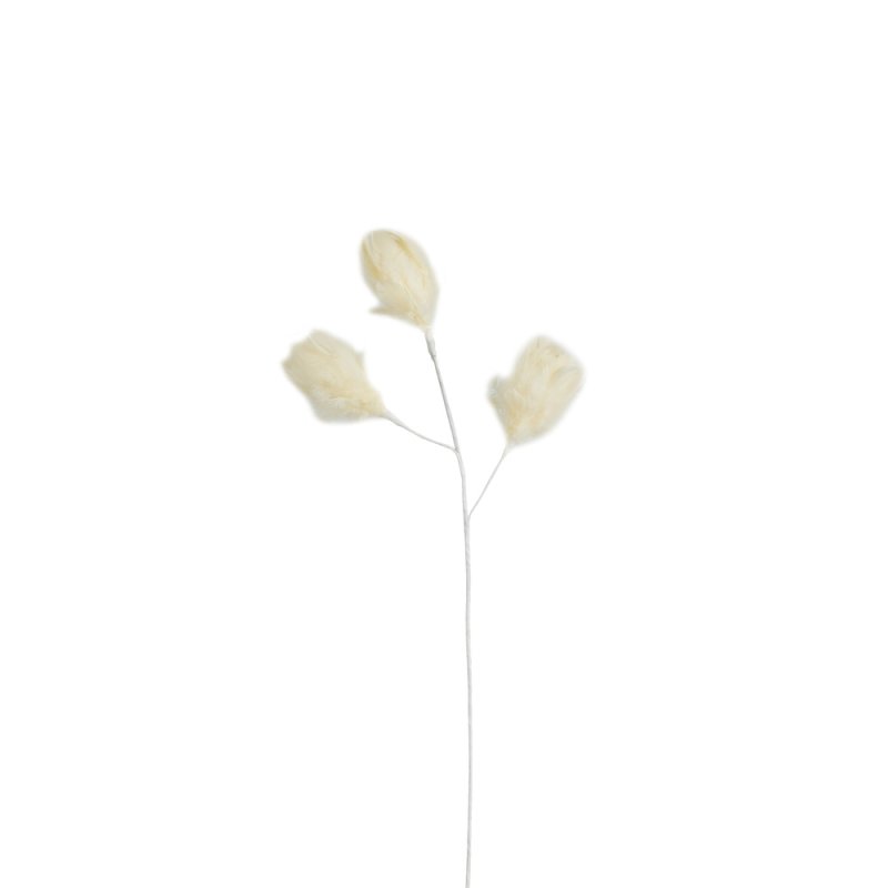 LAUREL PEARL ΤΕΧΝΗΤΟ ΚΛΑΔΙ ΜΕ ΦΤΕΡΑ ΦΤΕΡΟ ΚΡΕΜ H54cm