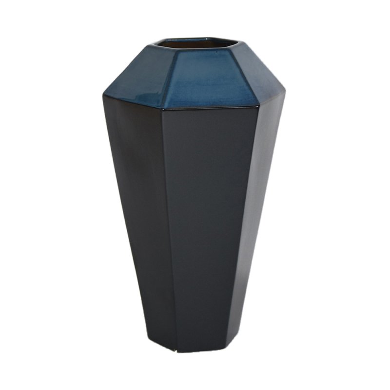 SLEEK ΒΑΖΟ ΚΕΡΑΜΙΚΟ ΜΑΥΡΟ ΜΑΤ ΜΠΛΕ GLOSSY D16x18xH30cm
