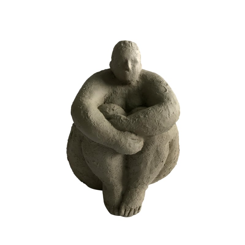 BIG WOMAN B ΔΙΑΚΟΣΜΗΤΙΚΗ ΦΙΓΟΥΡΑ POLYRESIN ΓΚΡΙ 14,5x14,5xH16,5cm