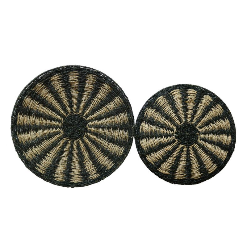 COLGA DECO SET 2ΤΜΧ SEAGRASS ΜΑΥΡΟ ΦΥΣΙΚΟ D61-51xH6-6cm