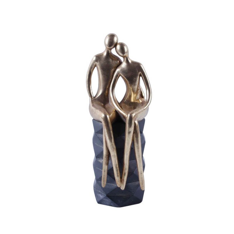 ARYAL DECO FIGURE POLYRESIN GOLD BLACK 10,5x9,2xH2