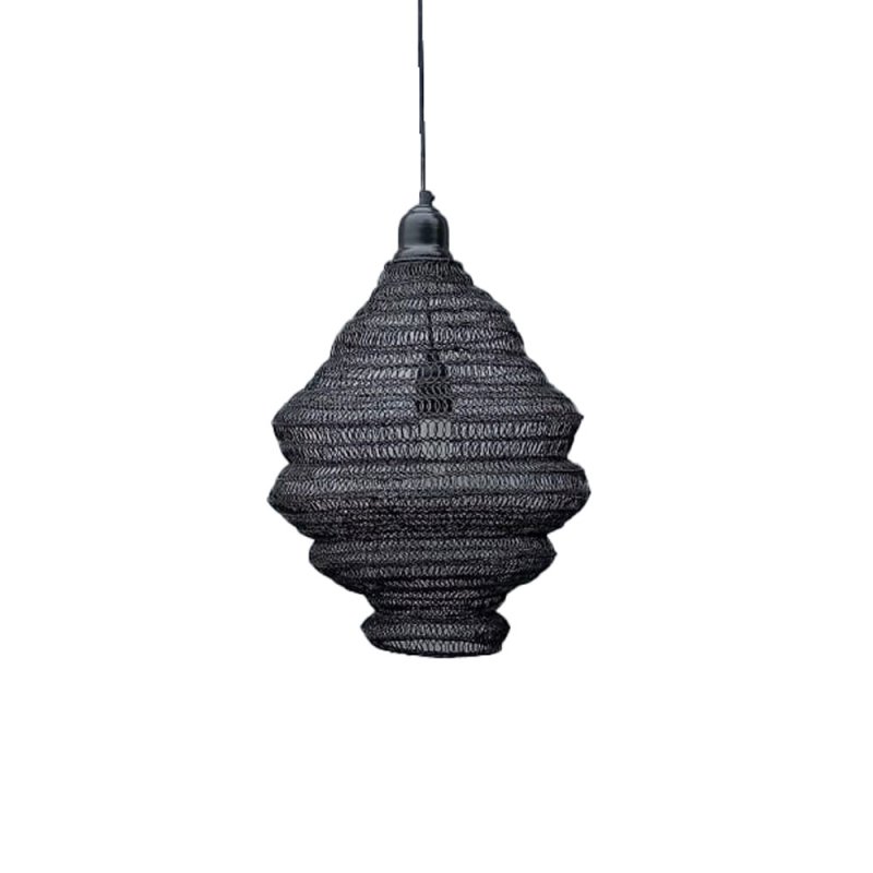 RUCHE ΦΩΤΙΣΤΙΚΟ ΟΡΟΦΗΣ ΜΕΤΑΛΛΟ ΜΑΥΡΟ 35x35xH40cm
