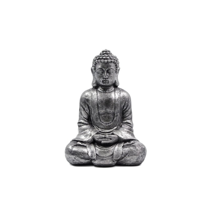 BUDDHA ΔΙΑΚΟΣΜΗΤΙΚΟ ΒΟΥΔΑΣ POLYRESIN ΑΣΗΜΙ ΑΝΤΙΚΕ 25x17xH35cm