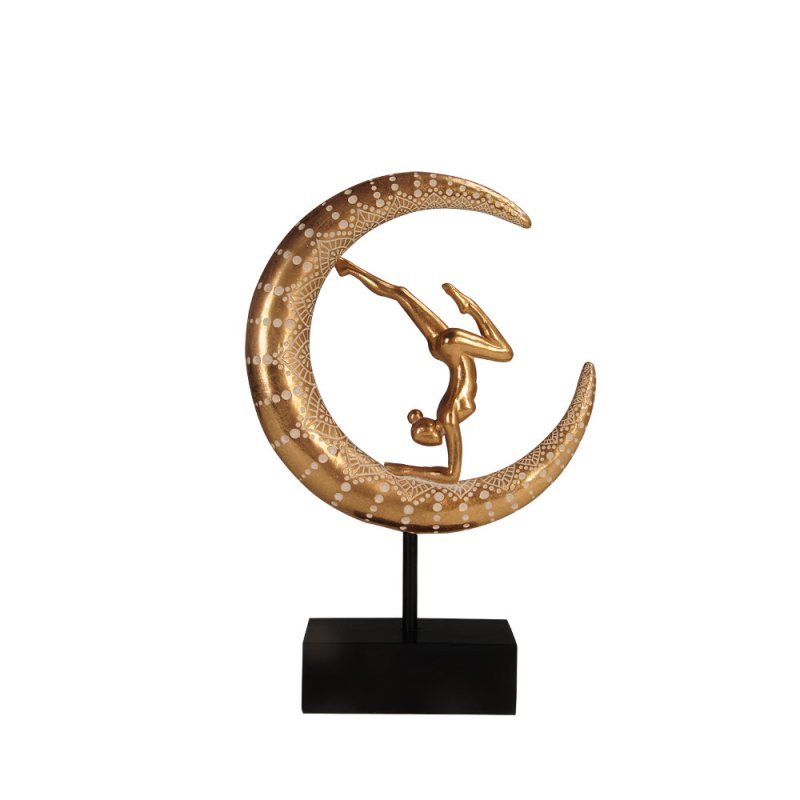 HATHA ΔΙΑΚΟΣΜΗΤΙΚΟ TOTEM POLYRESIN ΞΥΛΟ ΧΡΥΣΟ ΜΑΥΡΟ 19,5x6,8xH29,5cm