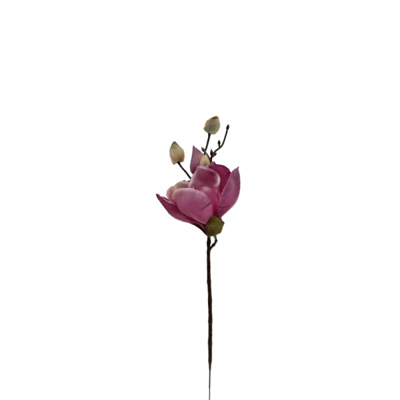 MAGNOLIA ΛΟΥΛΟΥΔΙ ΤΕΧΝΗΤΟ POLYESTER ΜΩΒ ΛΙΛΑ ΚΡΕΜ D11xH29cm