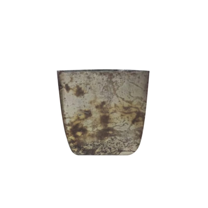 ARZU SQUARE ΒΑΣΗ ΡΕΣΩ ΓΥΑΛΙ ΑΣΗΜΙ ΧΡΥΣΟ 8x8xH8cm
