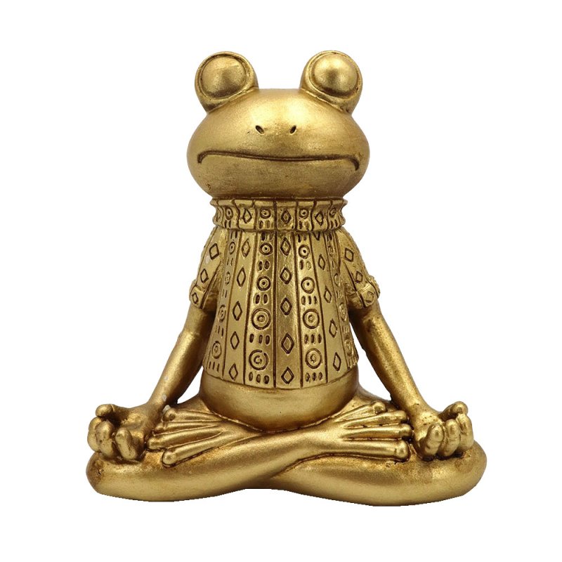 YOGA FROGIE ΔΙΑΚΟΣΜΗΤΙΚΟ ΒΑΤΡΑΧΟΣ POLYRESIN ΧΡΥΣΟ 12,5x6xH13,5cm