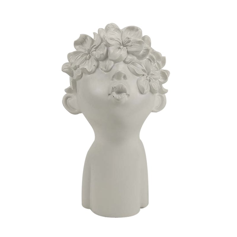 WHISP ΔΙΑΚΟΣΜΗΤΙΚΗ ΦΙΓΟΥΡΑ POLYRESIN ΛΕΥΚΟ 11,5x12xH20,5cm
