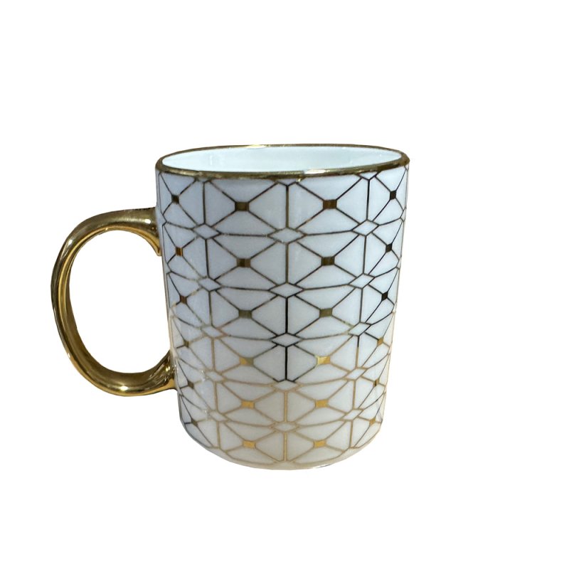 GOLDIE C ΚΟΥΠΑ NEW BONE CHINA ΛΕΥΚΟ ΧΡΥΣΟ D8,3xH10,5cm