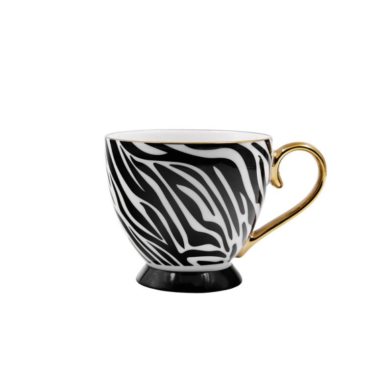 SAFARI A ΚΟΥΠΑ NEW BONE CHINA ΛΕΥΚΟ ΜΑΥΡΟ ΧΡΥΣΟ D11xH9cm
